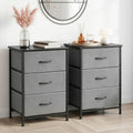 Artiss Set of 2 Chest of 3 Drawers Storage Dresser Tallboy Grey