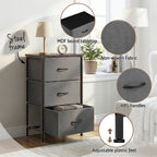 Artiss Set of 2 Chest of 3 Drawers Storage Dresser Tallboy Grey