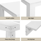 1 Artiss Dining Table and 4 Chairs Set White Wood