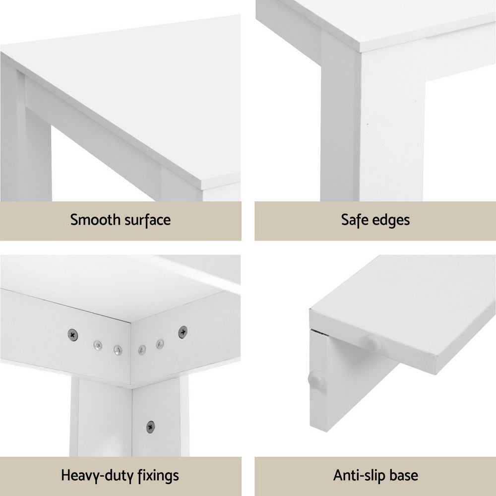 1 Artiss Dining Table and 4 Chairs Set White Sherpa