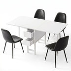 Artiss Dining Table and Chairs Set 5pcs Foldable with 2 Drawers Black and White