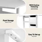 Artiss Dining Table and Chairs Set 5pcs Foldable with 2 Drawers Black and White