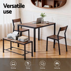 Artiss Dining Table and Chairs Set of 4 Bench Kitchen Furniture Rustic Brown