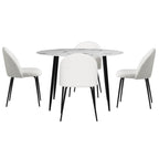 1 Artiss Dining Table and 4 Chairs Set Marble White