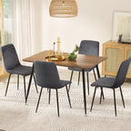 1 Artiss Dining Table and 4 Chairs Set Grey Velvet