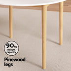1 Artiss Dining Table and 4 Chairs Set White Wood