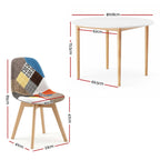 1 Artiss Dining Table and 4 Fabric Eiffel Chairs Set White