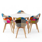 1 Artiss Dining Table and 4 Mid Century Chairs Set White