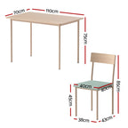Artiss Dining Table and Chairs Set of 5 Compact Kitchen Furniture Natural Light Green