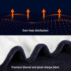 Giselle Electric Throw Rug Heated Blanket Fleece Charcoal