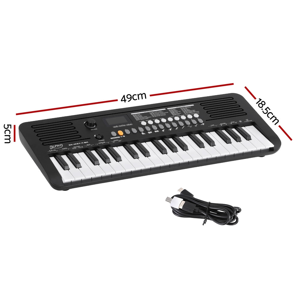 Alpha 37-Key Digital Piano Keyboard Electric Black