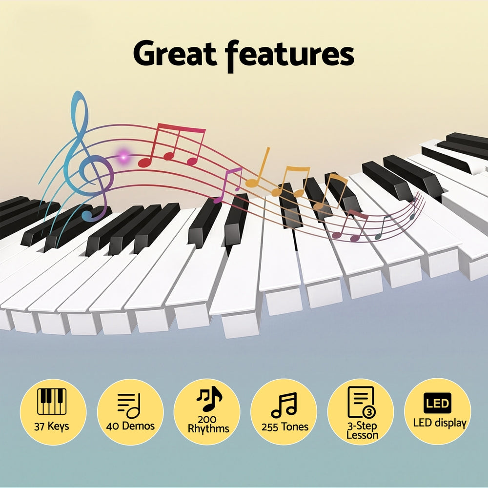 Alpha 37-Key Digital Piano Keyboard Electric Black