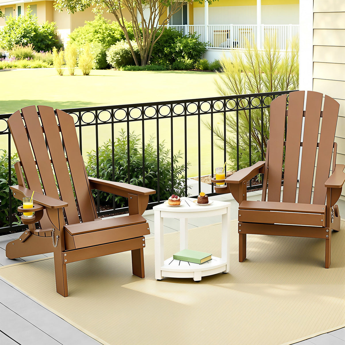Gardeon Outdoor Table and Chairs HDPE Folding Adirondack Beach Chair Patio Furniture