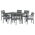 Gardeon Outdoor Dining Set 7 Piece Aluminum Table Chairs Setting Black