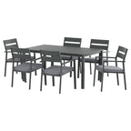 Gardeon Outdoor Dining Set 7 Piece Aluminum Table Chairs Setting Black