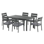 Gardeon Outdoor Dining Set 7 Piece Aluminum Table Chairs Setting Black
