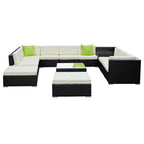 Gardeon 13-Piece Outdoor Sofa Set Wicker Couch Lounge Setting Cover