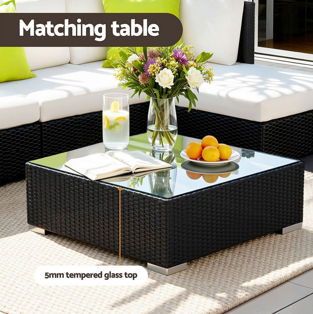 Gardeon 13-Piece Outdoor Sofa Set Wicker Couch Lounge Setting Cover
