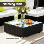 Gardeon 13-Piece Outdoor Sofa Set Wicker Couch Lounge Setting Cover