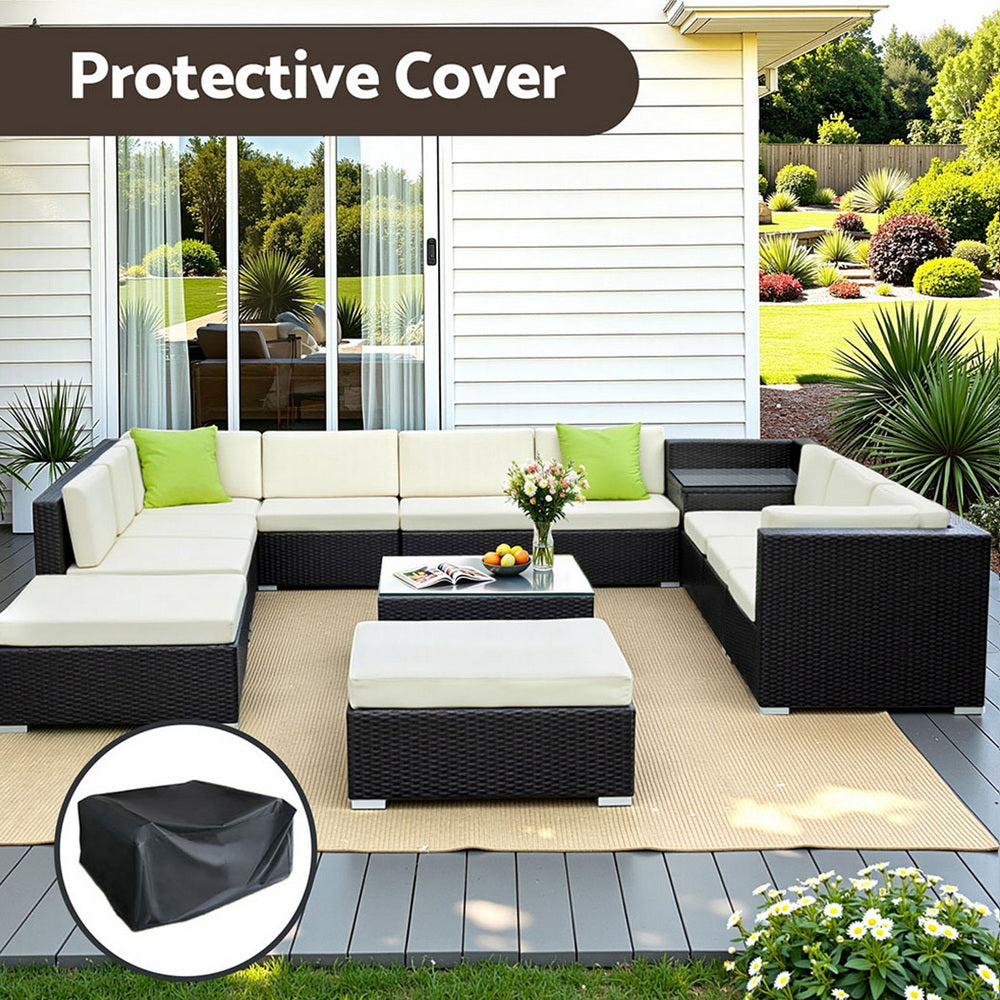 Gardeon 13-Piece Outdoor Sofa Set Wicker Couch Lounge Setting Cover