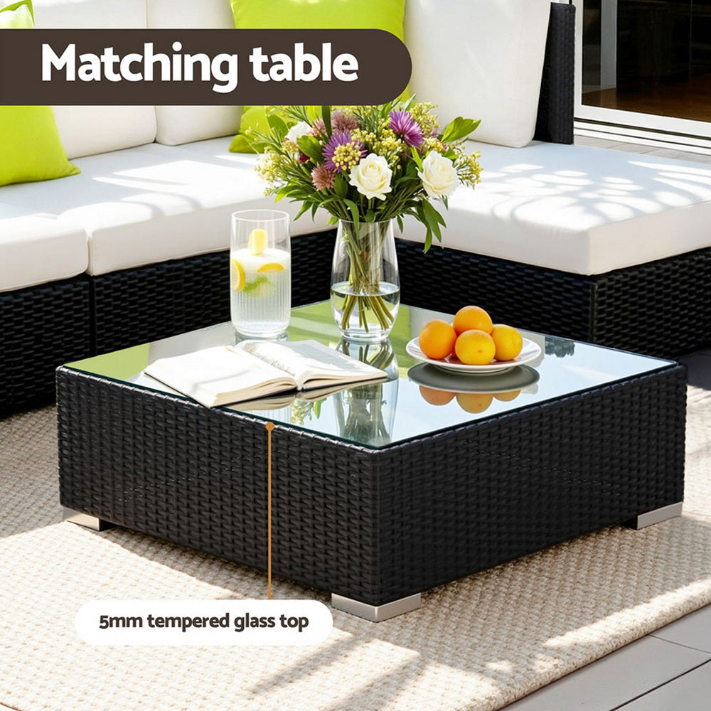 Gardeon 7-Piece Outdoor Sofa Set Wicker Couch Lounge Setting Cover