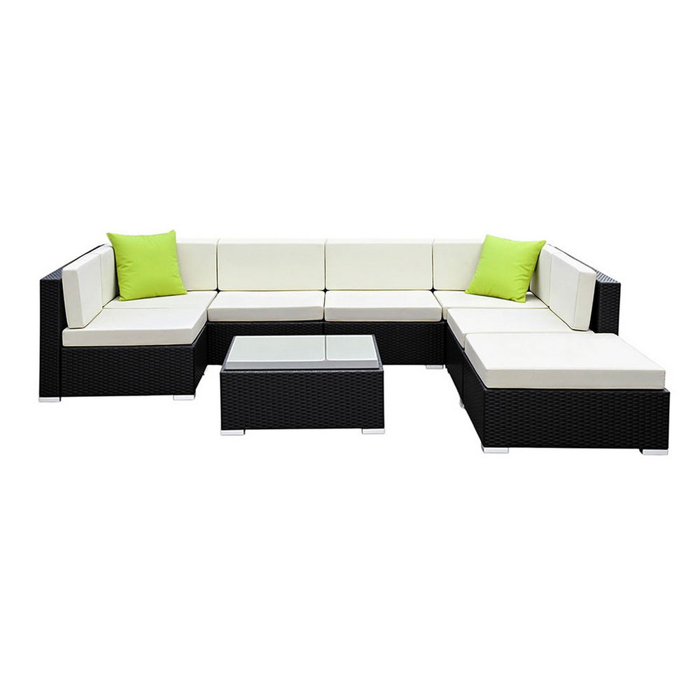 Gardeon 8-Piece Outdoor Sofa Set Wicker Couch Lounge Setting Cover