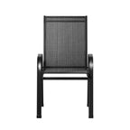 Gardeon 6PC Outdoor Dining Chairs Stackable Lounge Chair Patio Furniture Black