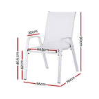 Gardeon 4PC Outdoor Dining Chairs Stackable Lounge Chair Patio Furniture White