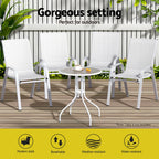 Gardeon 6PC Outdoor Dining Chairs Stackable Lounge Chair Patio Furniture White