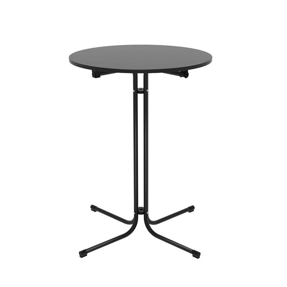 Gardeon Outdoor Bar Table Round Folding Desk Top 109cm Patio Furniture Black