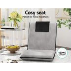 Artiss 4X Floor Lounge Sofa Bed Floor Cushion Velvet Grey