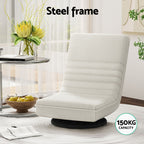Artiss Floor Lounge & Round Coffee Table Side End Table with Charging Station Set