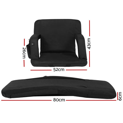 Artiss 2X Floor Lounge Sofa Bed With Armrest Heated Cushion