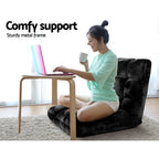 Artiss Sofa Bed Floor Lounge Recliner Foldable Chair & Side Table Bundle