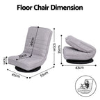 Ariss Swivel Floor Chair 360 Adjustable Foldable Lounge Seat Floor Sofa Chair Grey