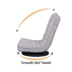 Ariss Swivel Floor Chair 360 Adjustable Foldable Lounge Seat Floor Sofa Chair Grey