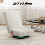 Artiss 4XFloor Chair Lounge Sofa Swivel Foldable Linen White