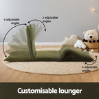 Artiss Floor Lounge Sofa Bed Foldable Green