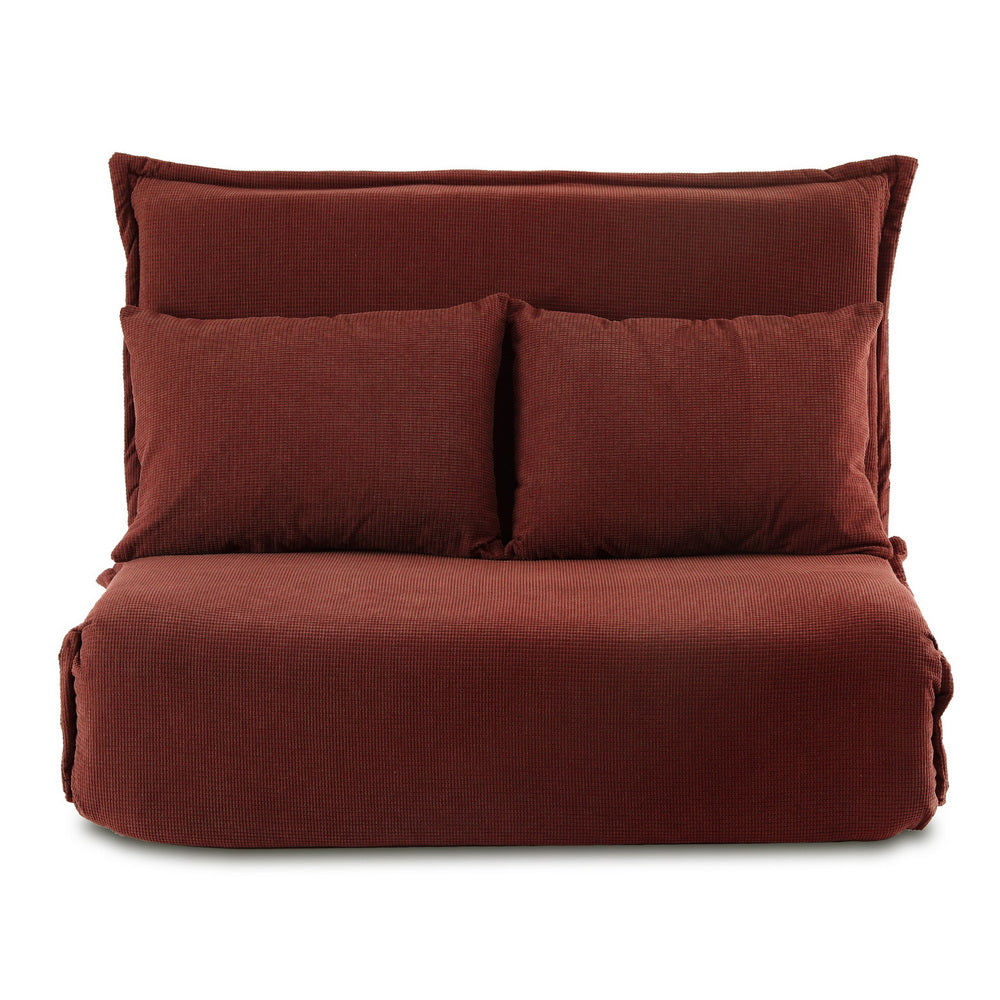 Artiss Floor Lounge Sofa Bed Foldable 2 Seater Orange