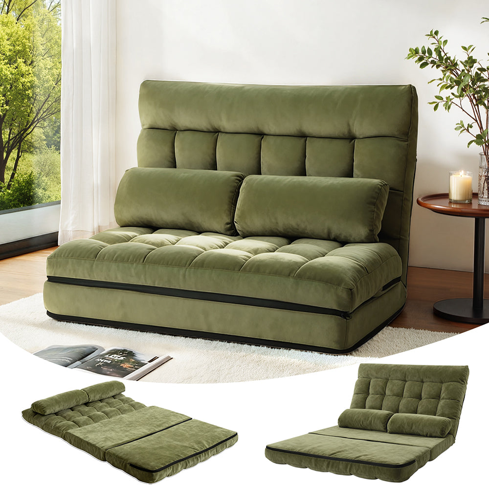 ArtissLounge Sofa Bed 2 seater Green Fabric