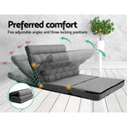 Artiss Floor Lounge Sofa Bed 2-seater Grey Fabric