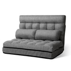 Artiss Floor Lounge Sofa Bed 2-seater Grey Fabric