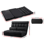 Artiss Floor Lounge Sofa Bed 2-seater Charcoal Suede