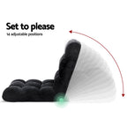 Artiss 2X Lounge Sofa Bed Flannel Fabric Black