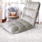 Artiss Lounge Sofa Bed Flannel Fabric Grey