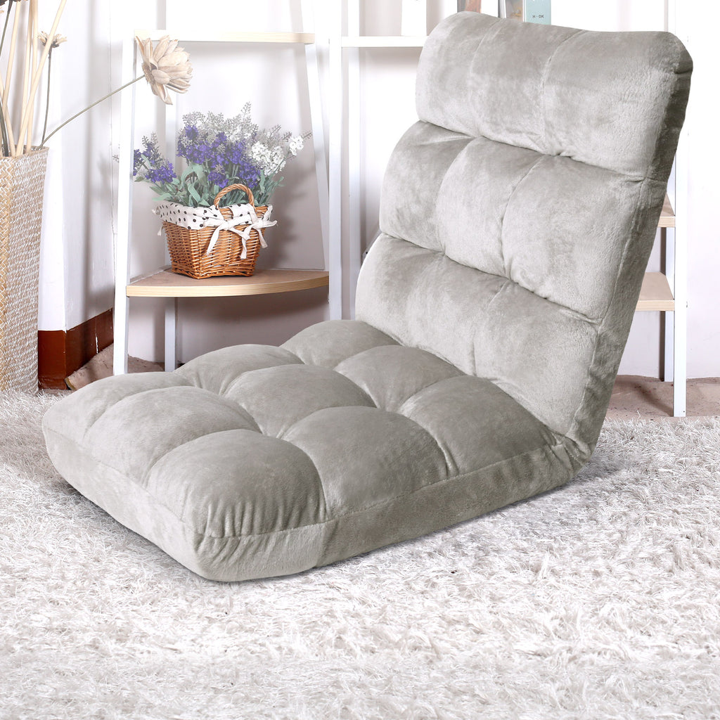 Artiss Lounge Sofa Bed Flannel Fabric Grey