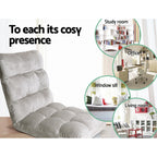 Artiss 2X Lounge Sofa Bed Flannel Fabric Grey