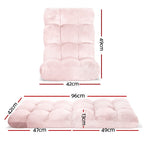 Artiss Floor Lounge Sofa Bed Flannel Fabric Pink