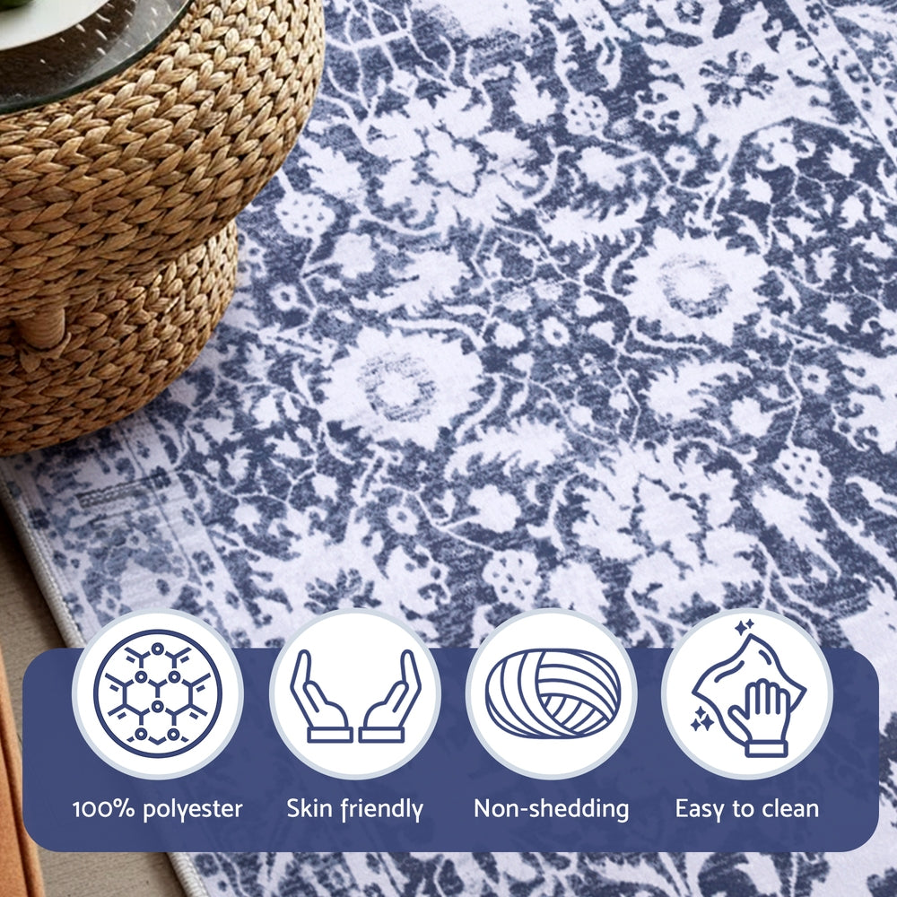 Artiss Hallway Runner Rug 80x180cm Soft Velvet Washable Modern Kitchen Mat