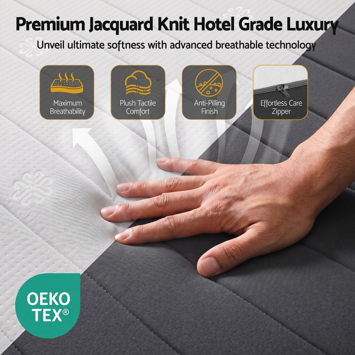Giselle 18cm Single Memory Foam Mattress Dual Feel Reversible Charcoal Foam